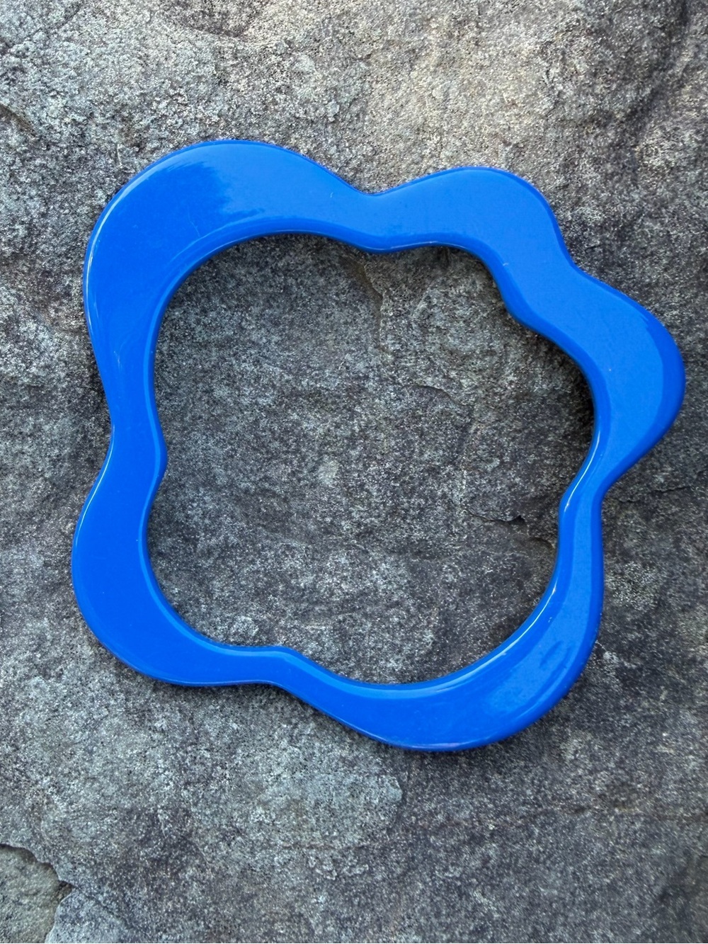 Vintage Blue Sculptural Bangle Bracelet